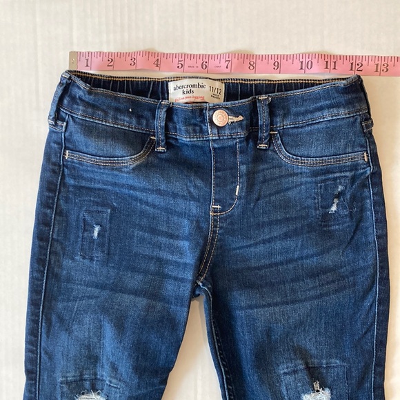 Girls size 11/12 Abercrombie Kids pull on jean leggings jeggings blue jeans - Picture 2 of 7